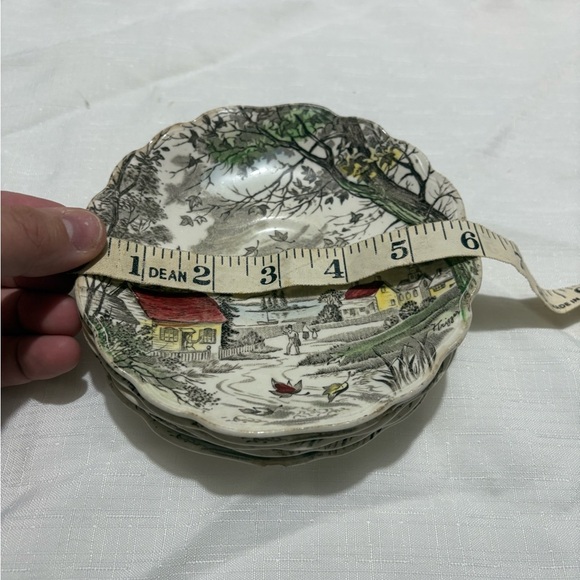 Vintage Set of 5 Friendly Village Saucers - Picture 7 of 7
